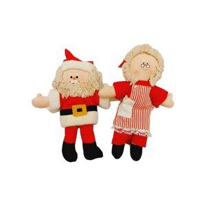 Hallmark Mr. Santa and Mrs. Santa Dolls Christmas 5" Vintage READ
